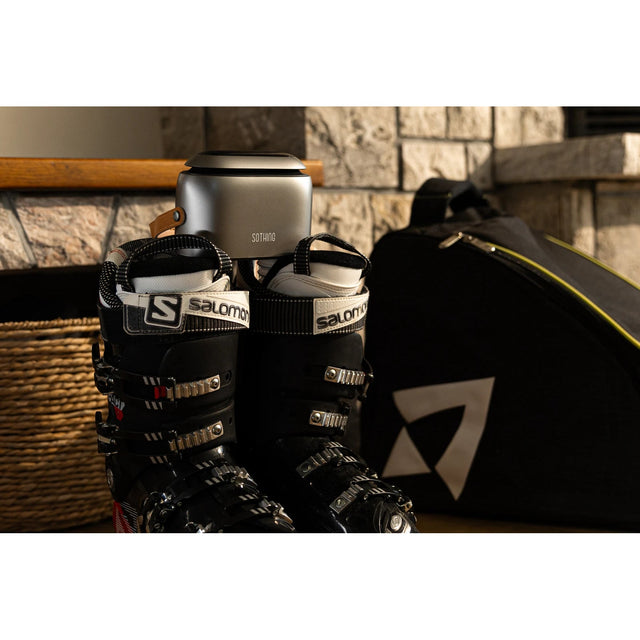 Ultra Grey and ski boots in original SOTHING product photography