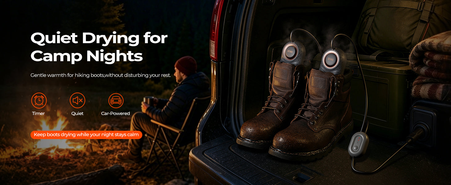 Zero Pro Go used with hiking boots beside a parked vehicle
