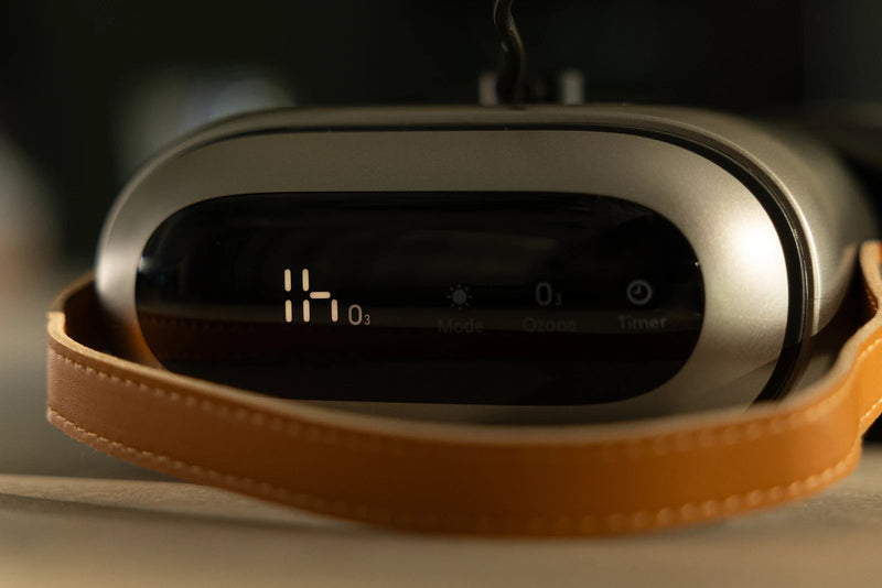 Close-up of the Ultra Grey display and touch controls